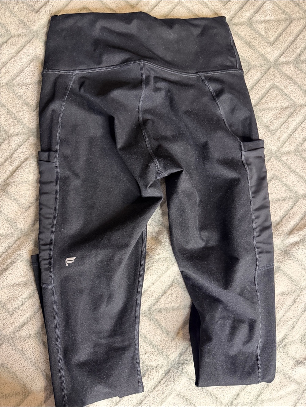 Fabletics Black High-Waist Active Leggings with Side Pockets